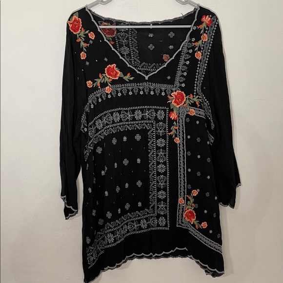 Johnny Was Bennett Floral Embroidered Top XL - Picture 6 of 14